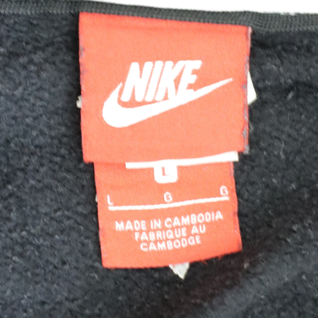 Nike Women Black L 1/2 Zip Hoodie Cotton Blend Pullover Sweatshirt