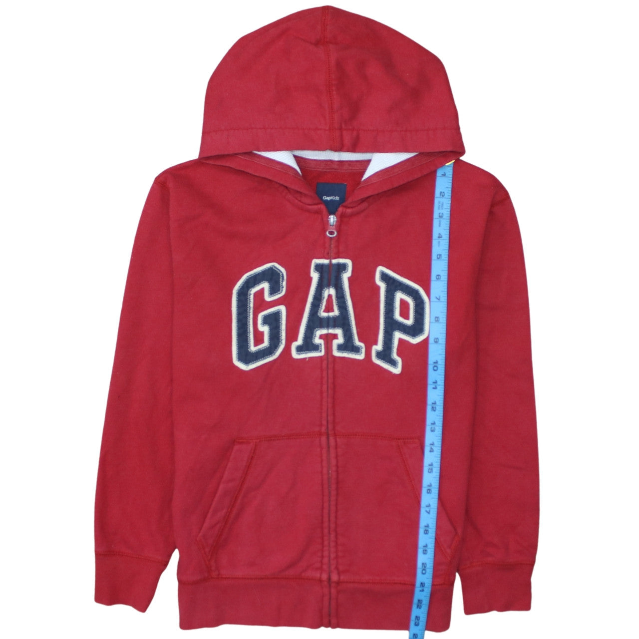 GAP Kids Teens Red Full Zip Logo Hoodie Size 14 Plus Cotton Blend