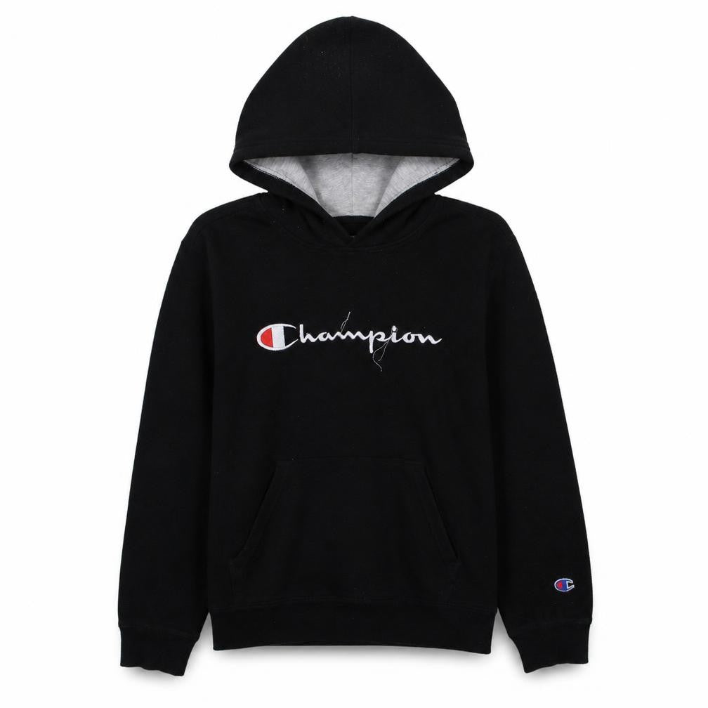 Champion Boys Black Pullover Hoodie L Logo Graphic Athleticwear