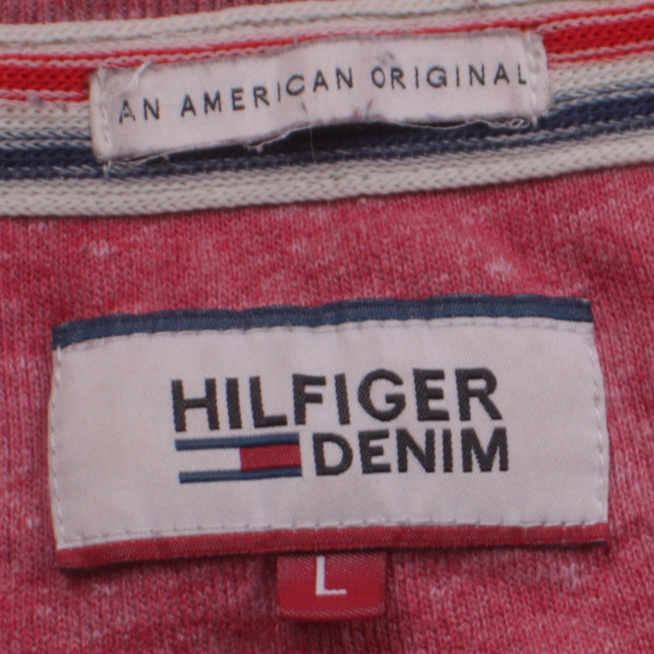 Hilfiger Denim Men's Red Crew Neck Pullover Sweatshirt L