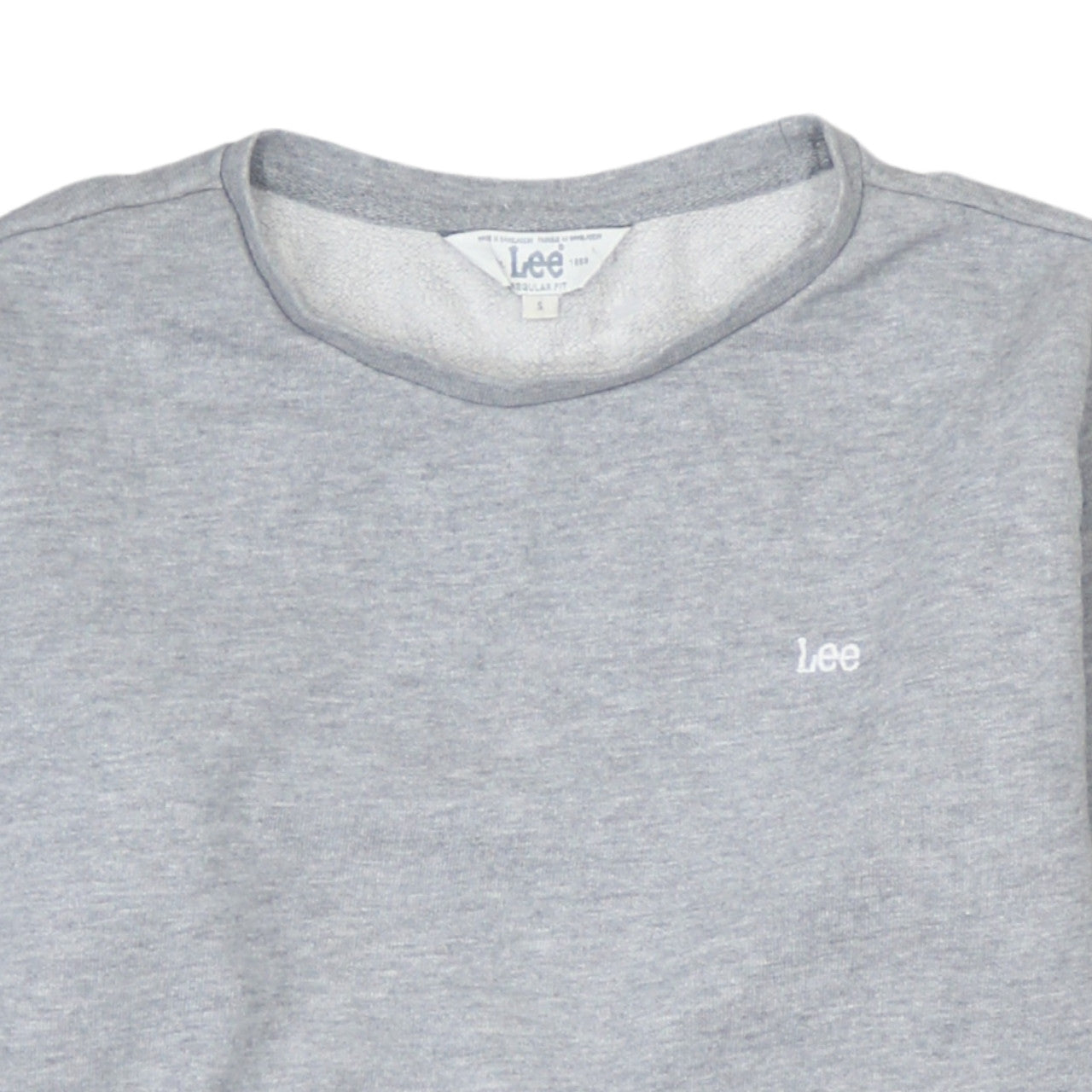 Lee Men Grey Small Regular Fit Crew Neck Pullover Sweatshirt