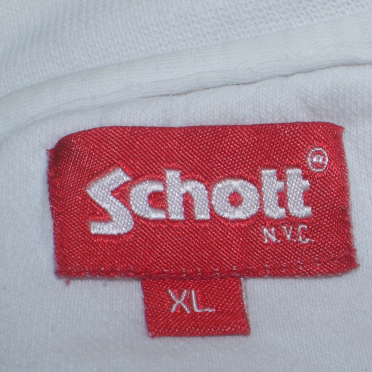 Schott NYC Men's White XL Crew Neck Logo Sweatshirt