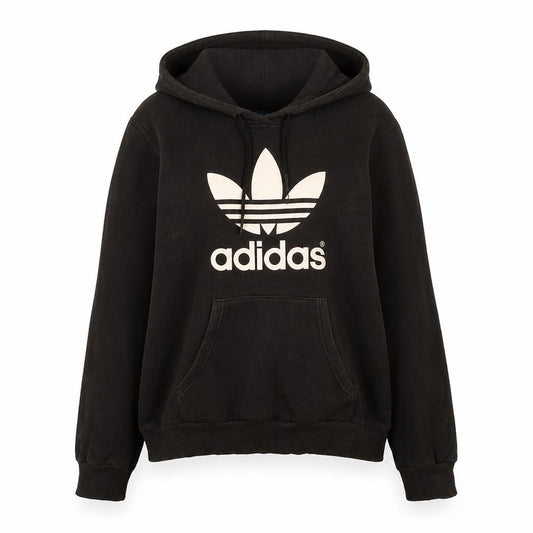 Adidas Womens Black Pullover Hoodie Size 10 S Classic Trefoil Logo