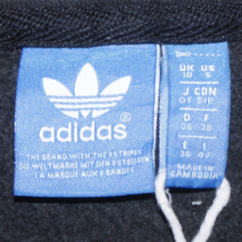 Adidas Womens Black Pullover Hoodie Size 10 S Classic Trefoil Logo