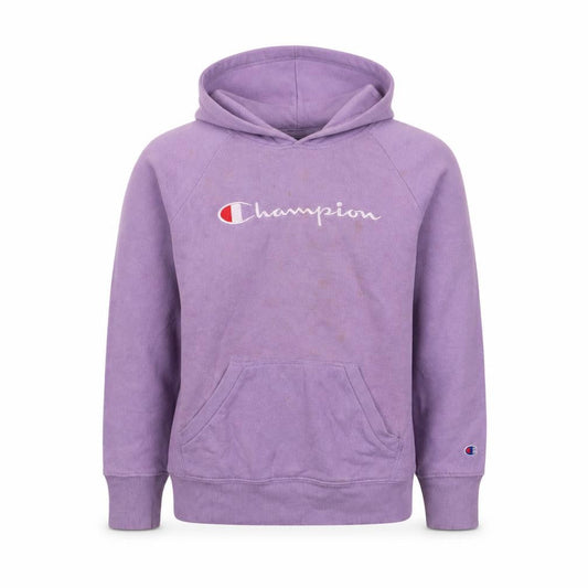 Champion Girls Purple Logo Pullover Hoodie Size L Cotton Blend Fleece