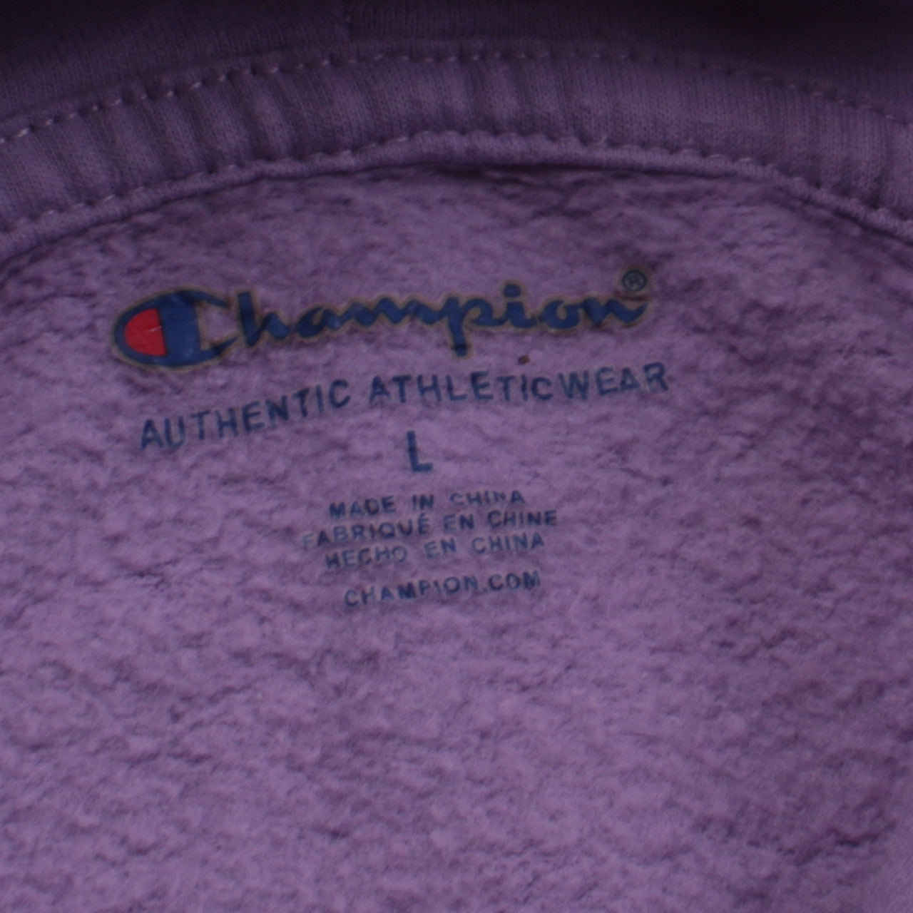 Champion Girls Purple Logo Pullover Hoodie Size L Cotton Blend Fleece
