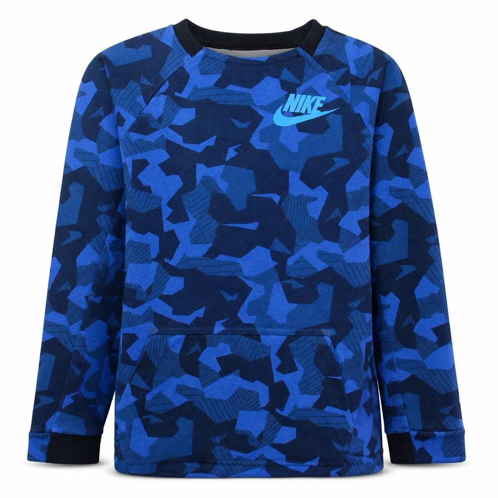 Nike Boys Blue Camouflage Pullover Hoodie Sweatshirt 12-13 Years