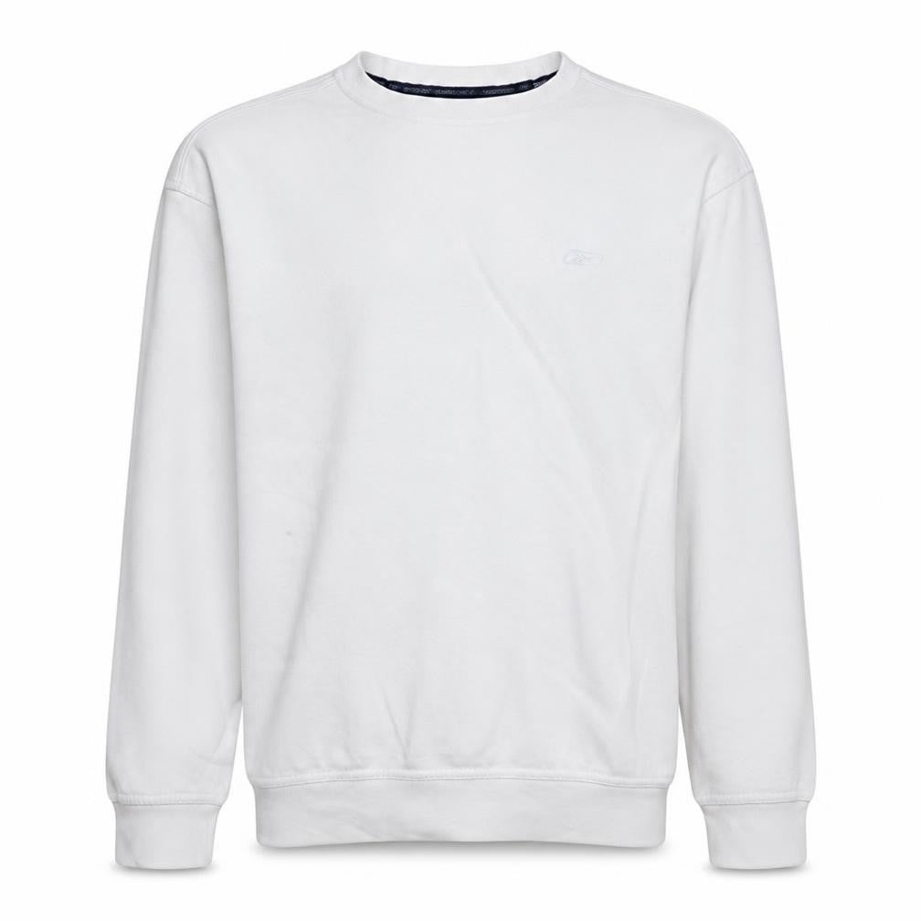 Reebok Men's White Crew Neck Pullover Sweatshirt Size L