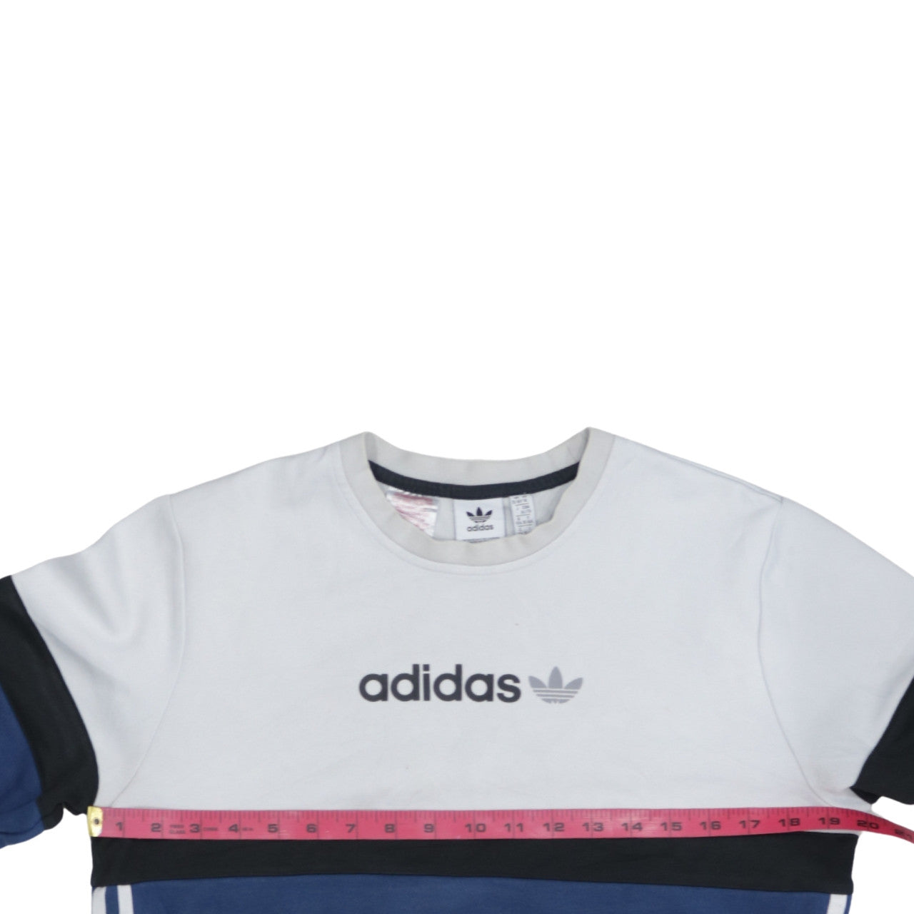 Adidas Boys Blue Colourblock Pullover Sweatshirt 15-16 Years XL Fleece