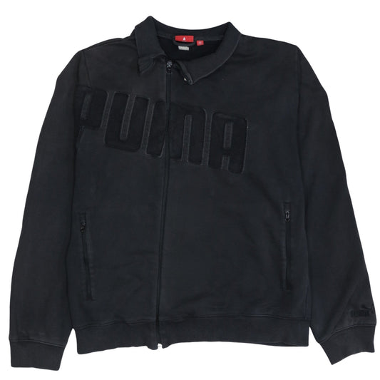 Puma Men's Black Full Zip Collared Sweatshirt XL Sports Style