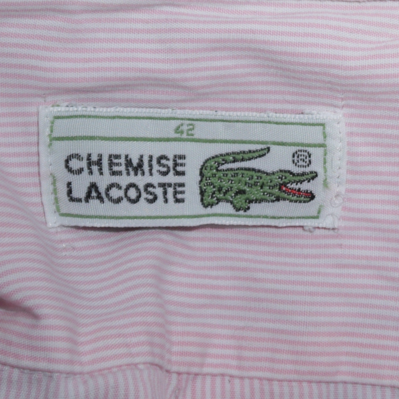 Lacoste Men's Pink Striped Short Sleeve Button-Up Shirt Size L