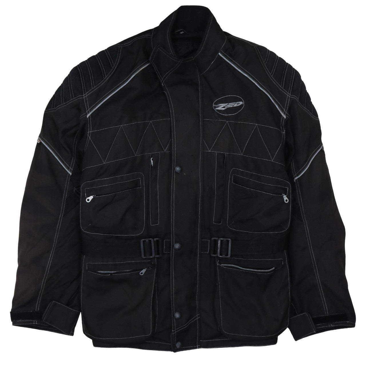 Zee Men's Black 3XL Waterproof Motorcycle Jacket with Belt