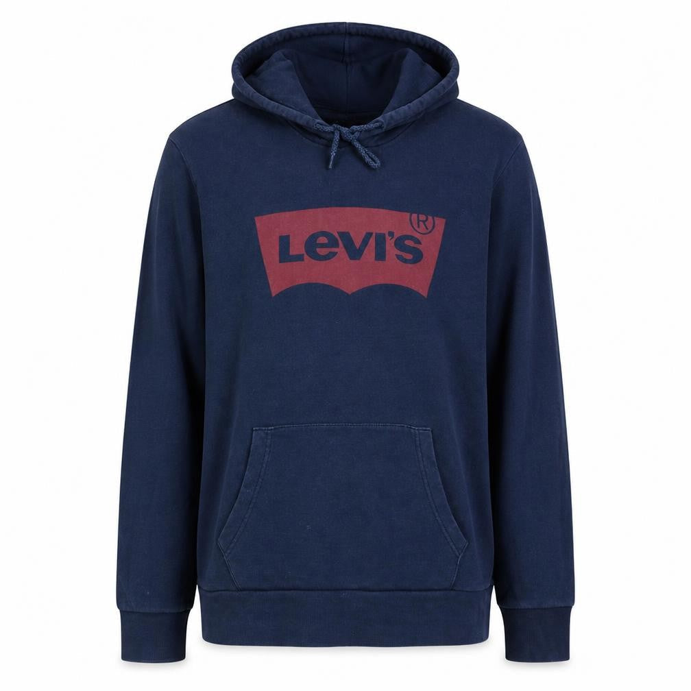 Levi's Men's Navy Blue Pullover Hoodie Size M Logo Cotton Sweatshirt