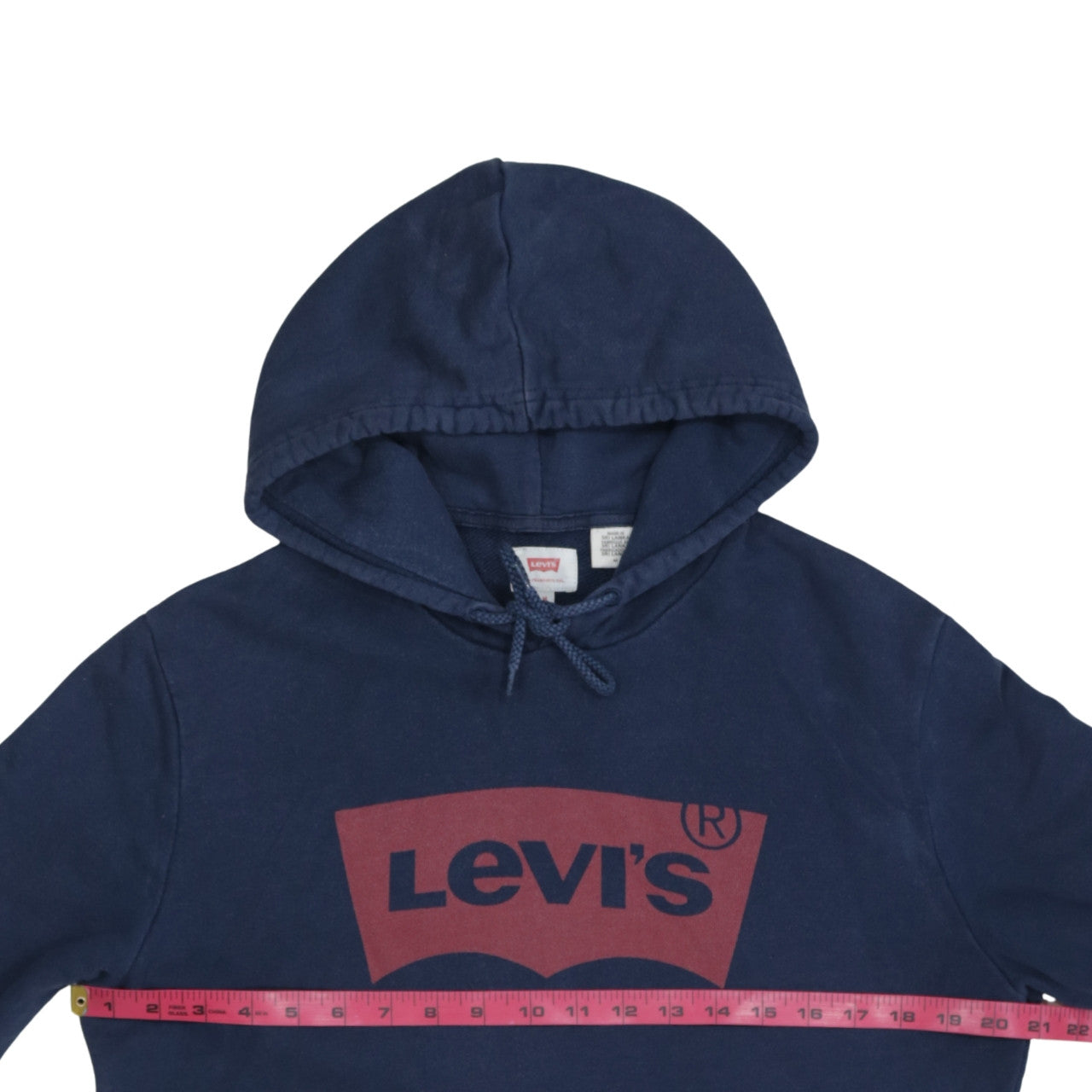 Levi's Men's Navy Blue Pullover Hoodie Size M Logo Cotton Sweatshirt