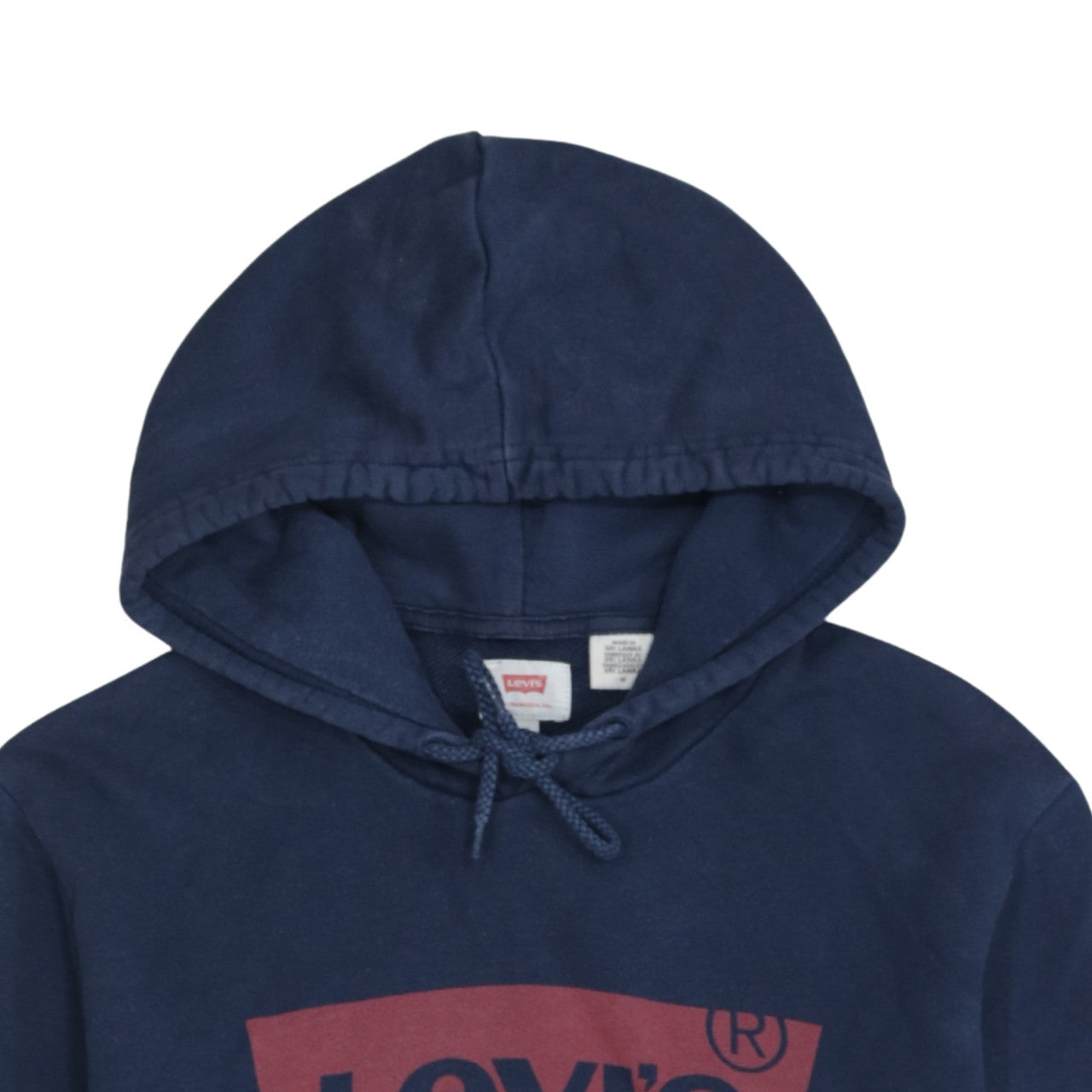 Levi's Men's Navy Blue Pullover Hoodie Size M Logo Cotton Sweatshirt