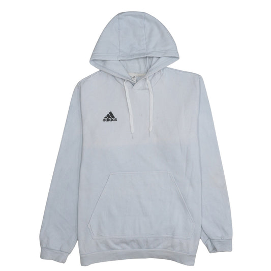 adidas Men's White Pullover Hoodie L Sports Fleece Logo