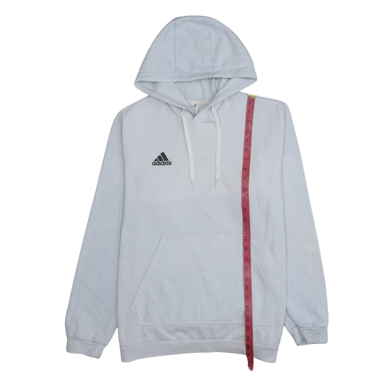 adidas Men's White Pullover Hoodie L Sports Fleece Logo