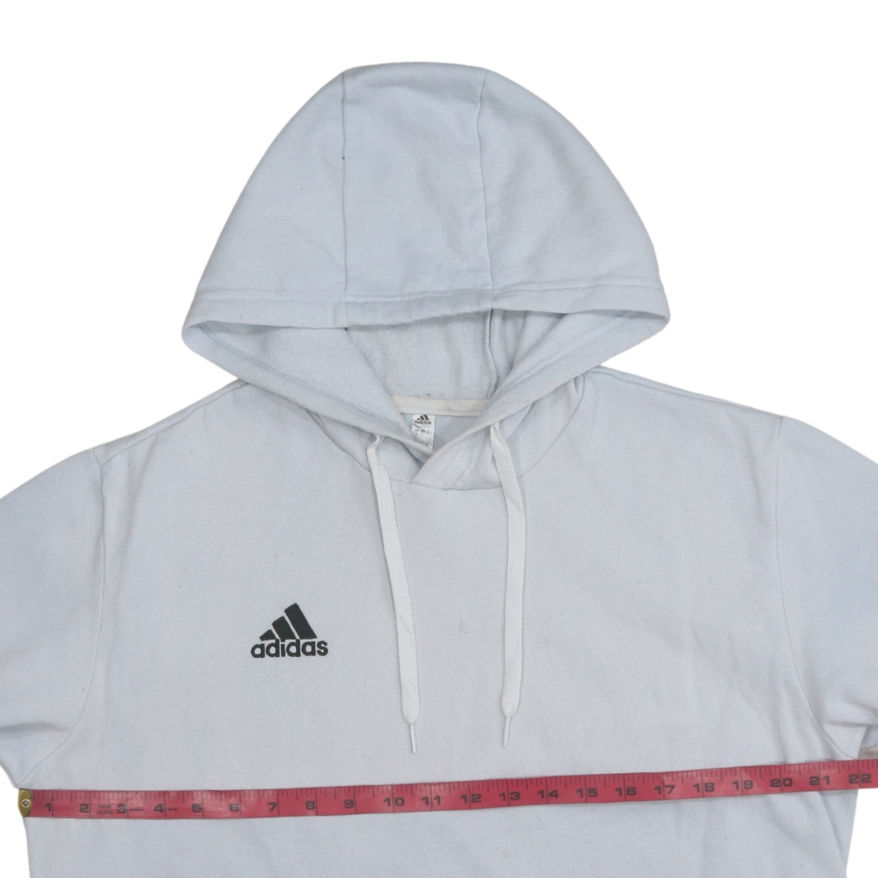 adidas Men's White Pullover Hoodie L Sports Fleece Logo