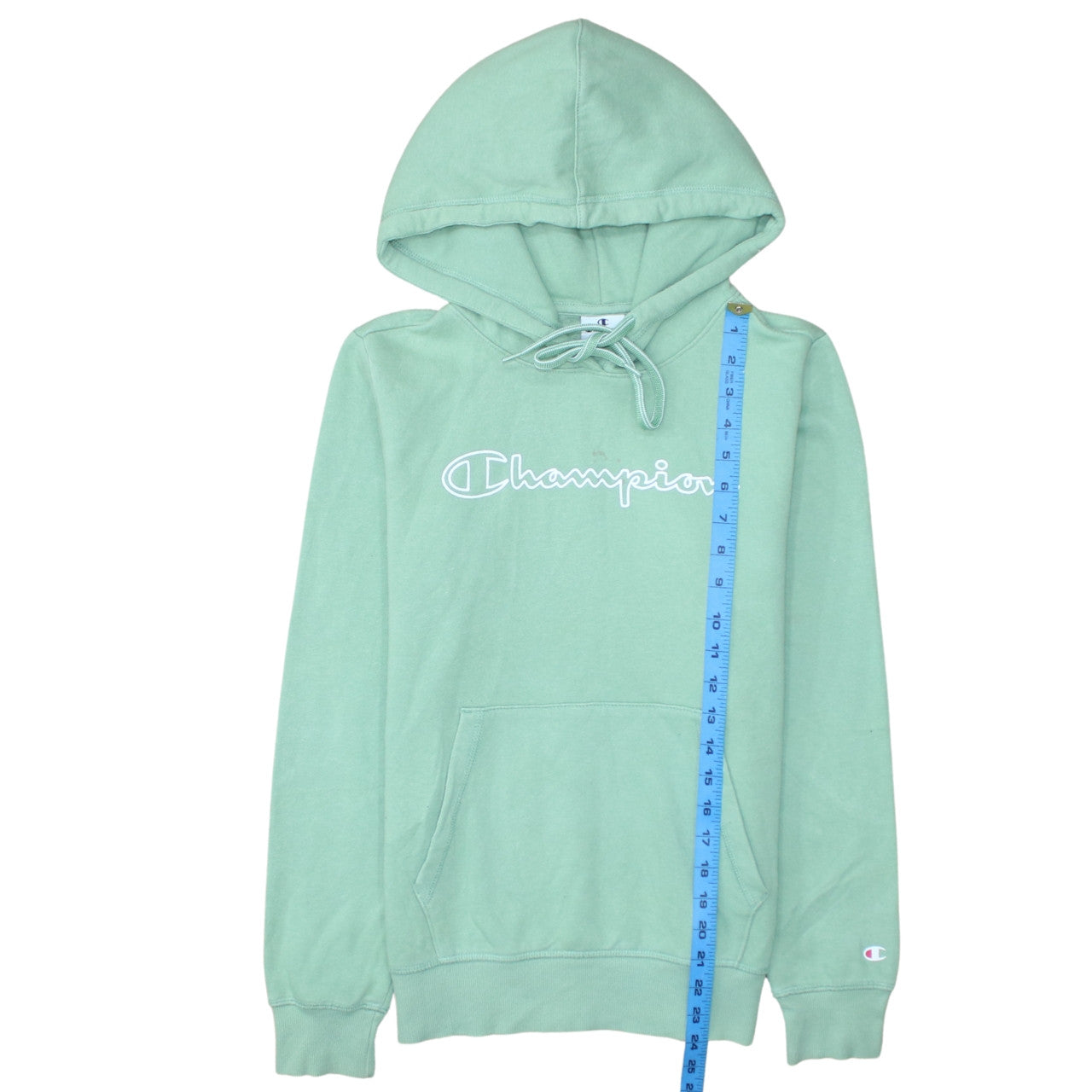 Champion Women's Mint Green Pullover Hoodie Medium Cotton Blend