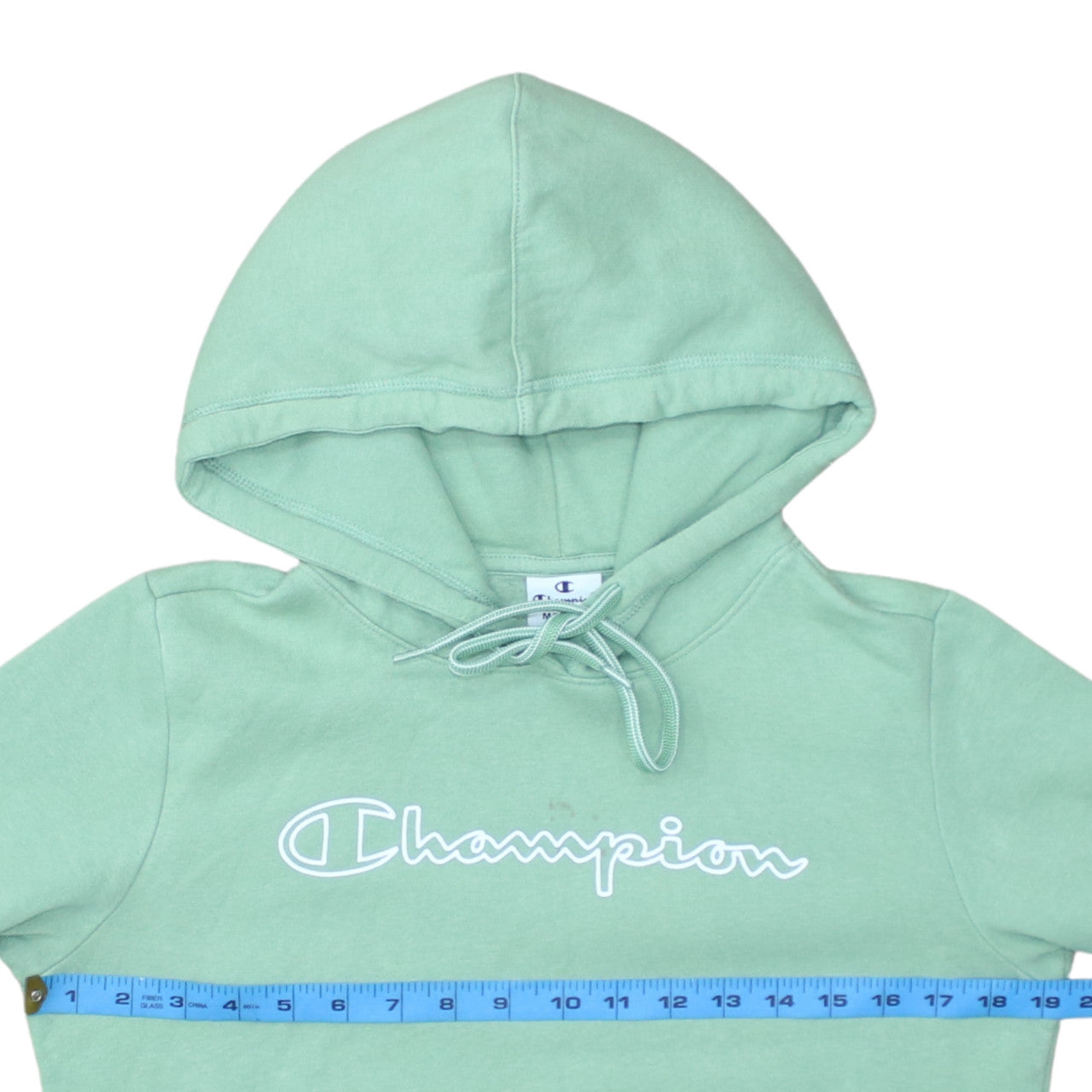 Champion Women's Mint Green Pullover Hoodie Medium Cotton Blend