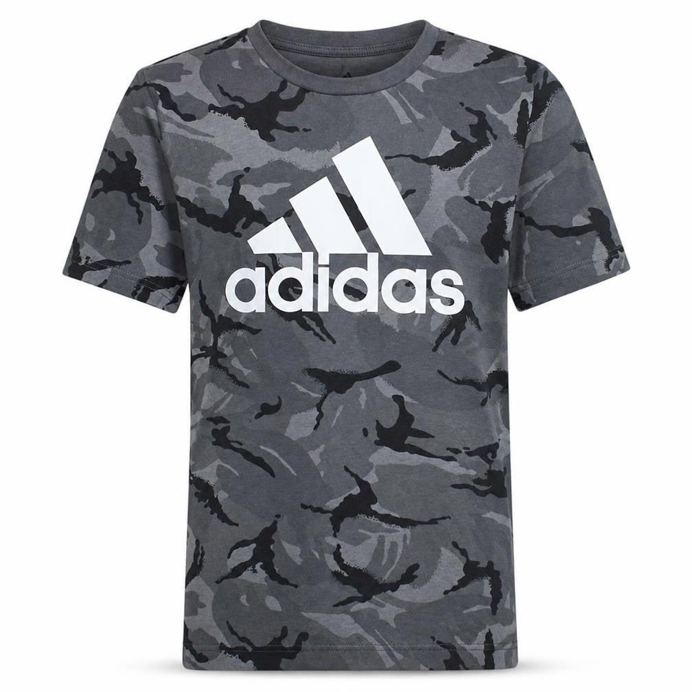 adidas Men's Grey Camouflage Crew Neck Short Sleeve T-Shirt Size S
