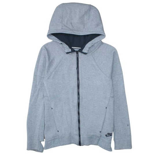 Nike Men's Grey Full Zip Hoodie Small Polyester Cotton