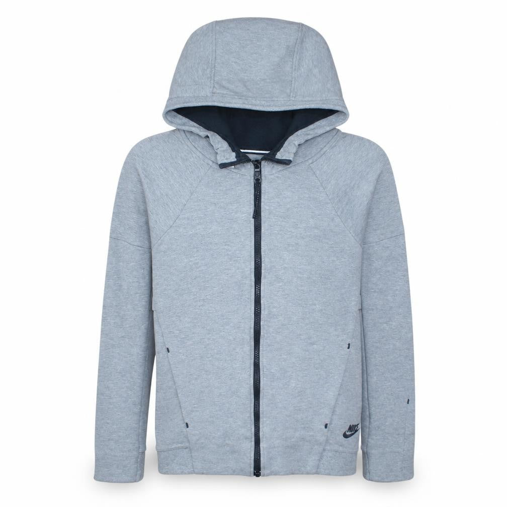 Nike Men's Grey Full Zip Hoodie Small Polyester Cotton