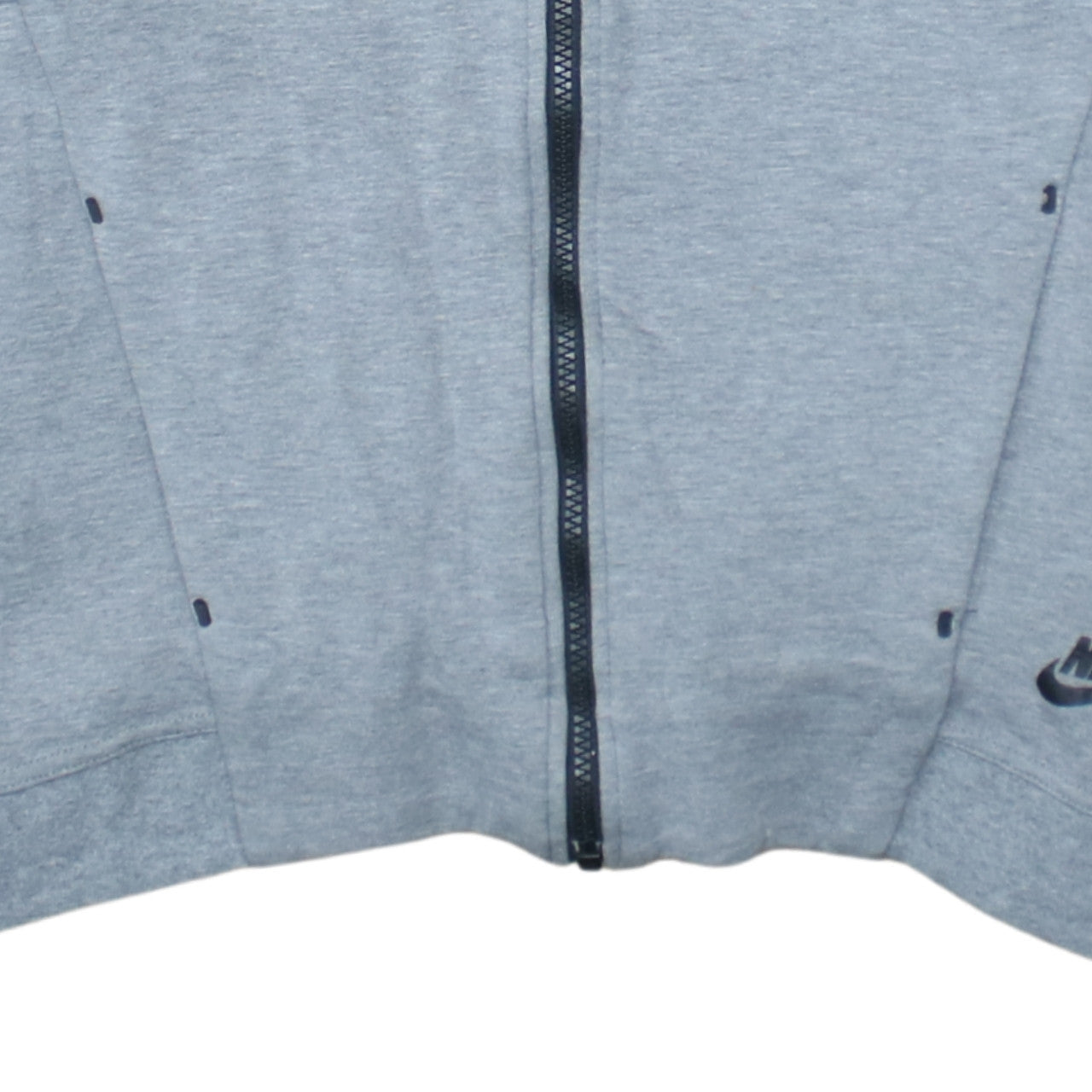 Nike Men's Grey Full Zip Hoodie Small Polyester Cotton