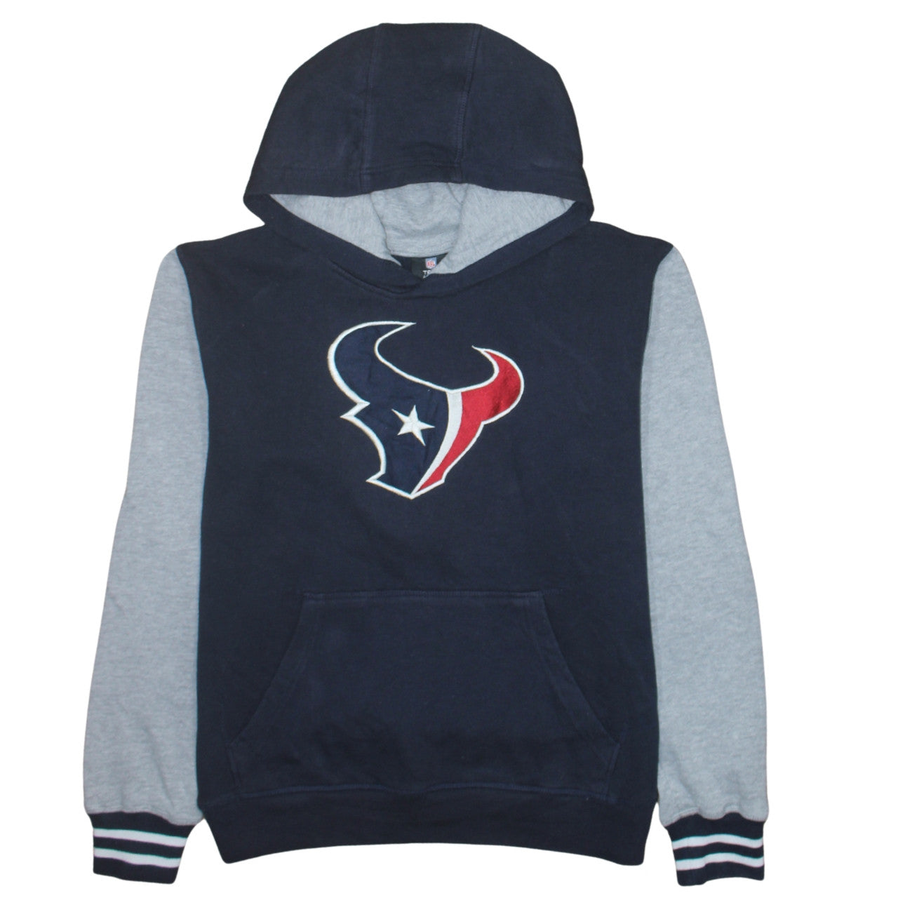 NFL Team Apparel Youth Navy Grey Hoodie XL Houston Texans Logo