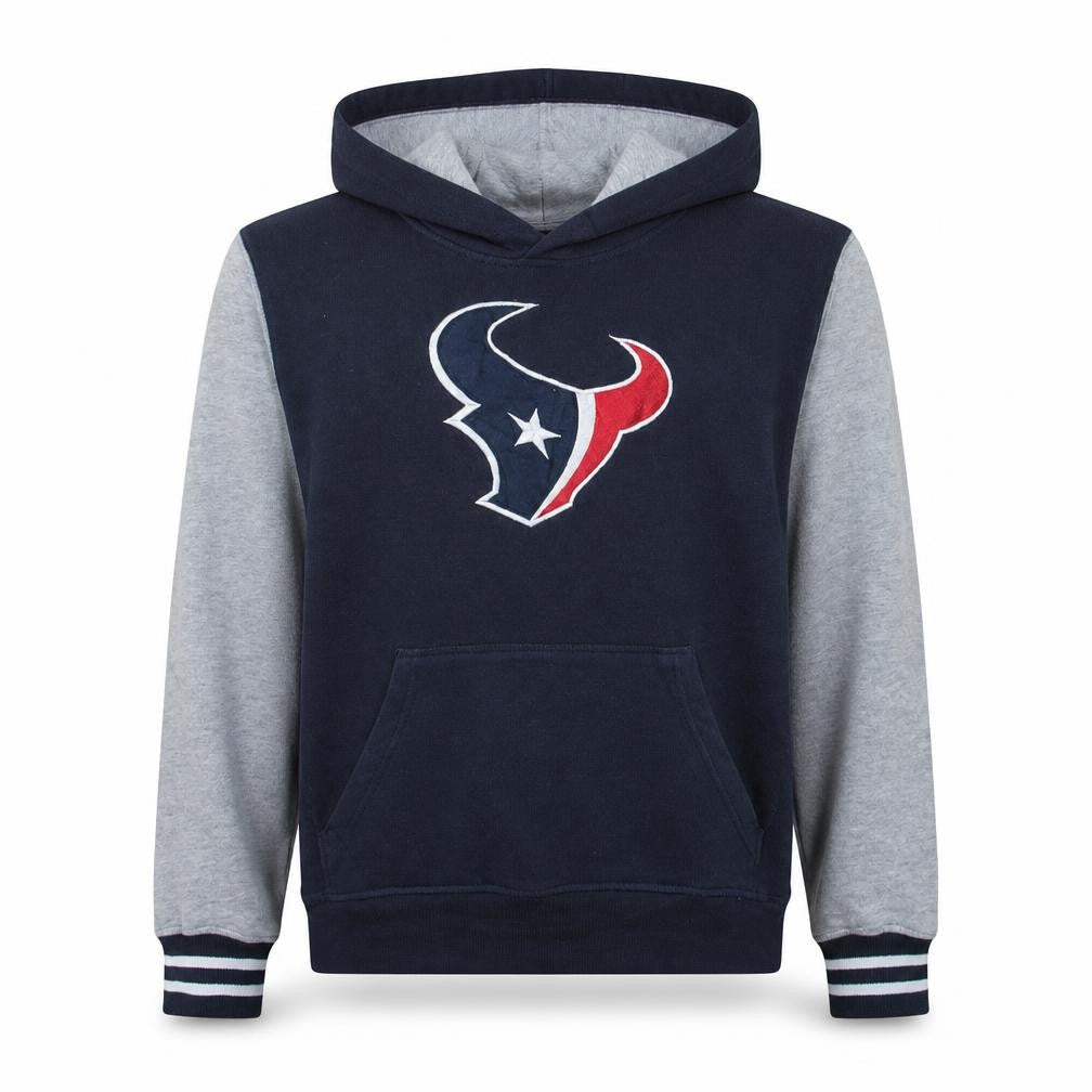 NFL Team Apparel Youth Navy Grey Hoodie XL Houston Texans Logo
