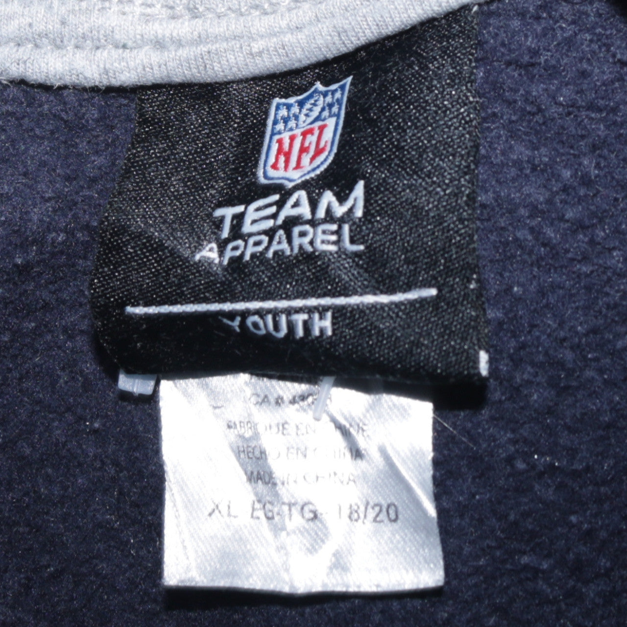 NFL Team Apparel Youth Navy Grey Hoodie XL Houston Texans Logo