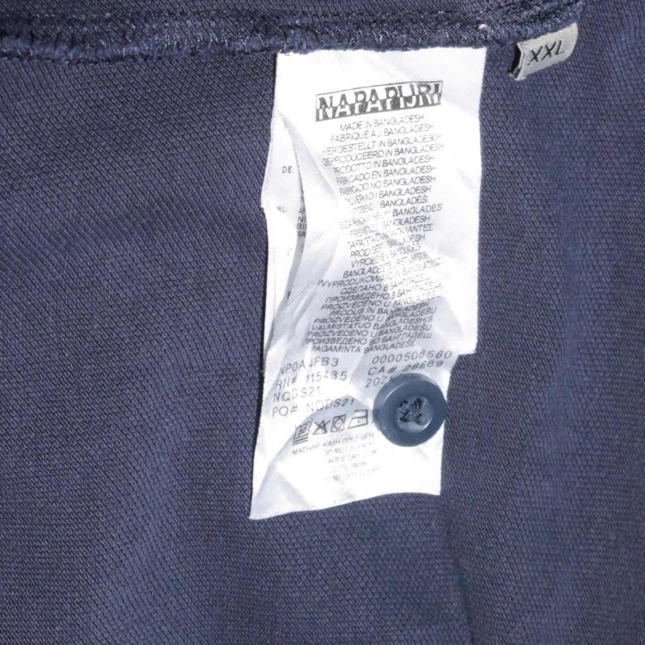 Napapijri Men's Blue 2XL Cotton Polo Shirt Short Sleeve