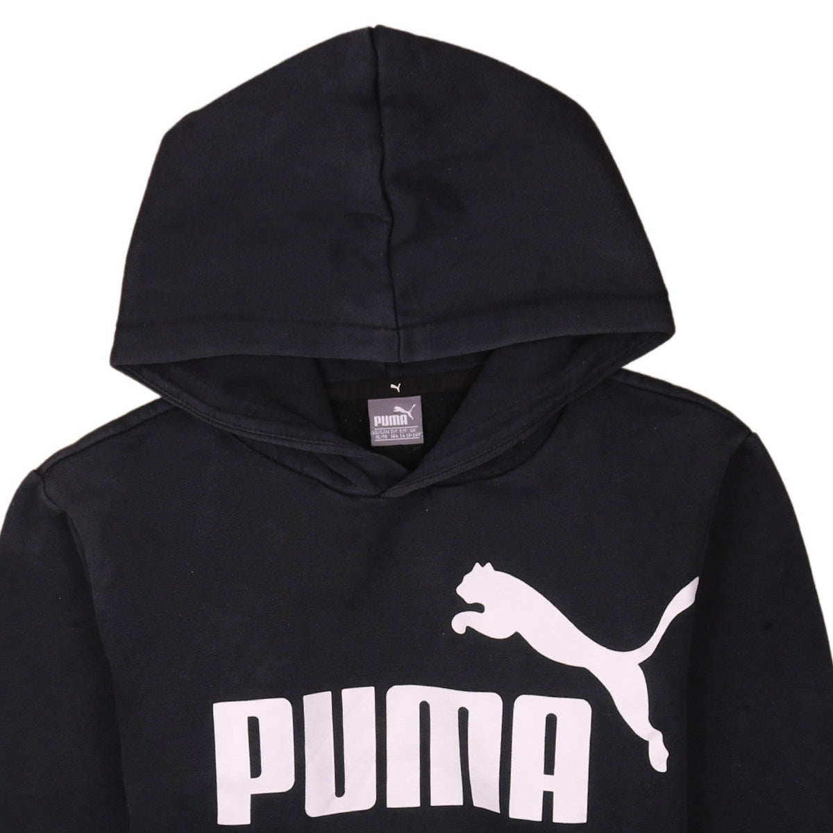 Puma Boys Black XL Pullover Hoodie with Logo Print