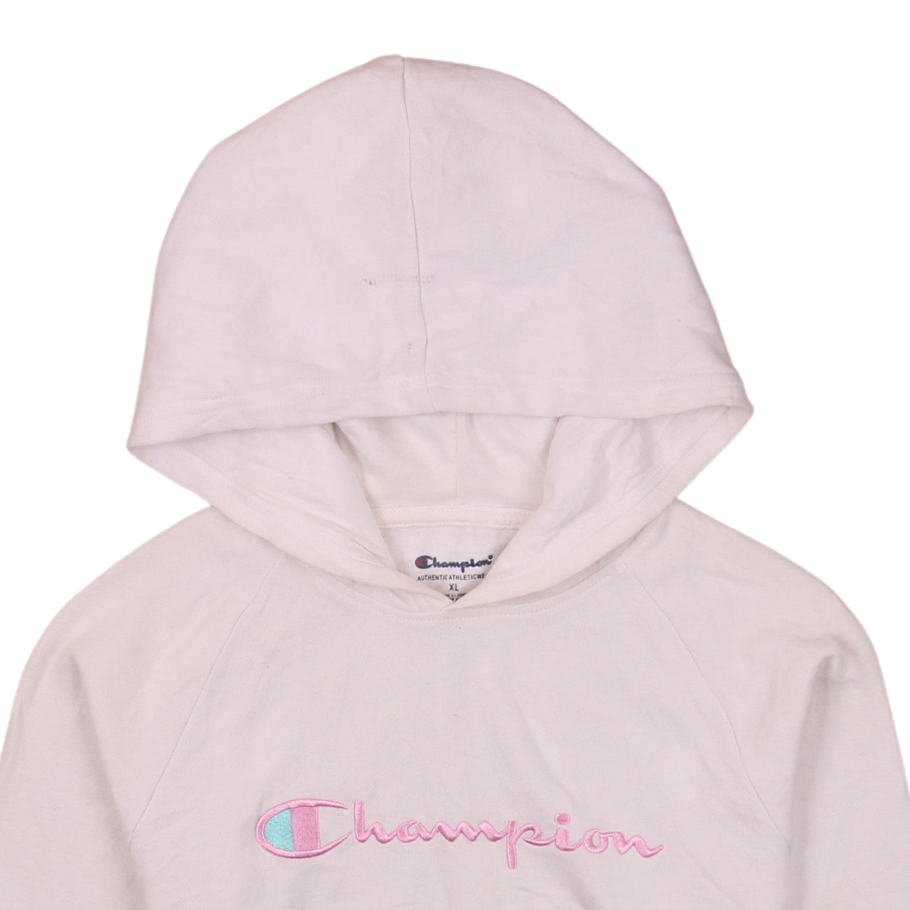 Champion Girls White XL Pullover Hoodie with Embroidered Logo
