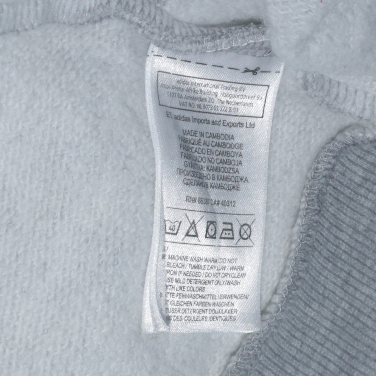 Adidas Men's Grey XL Pullover Hoodie with Blue Logo