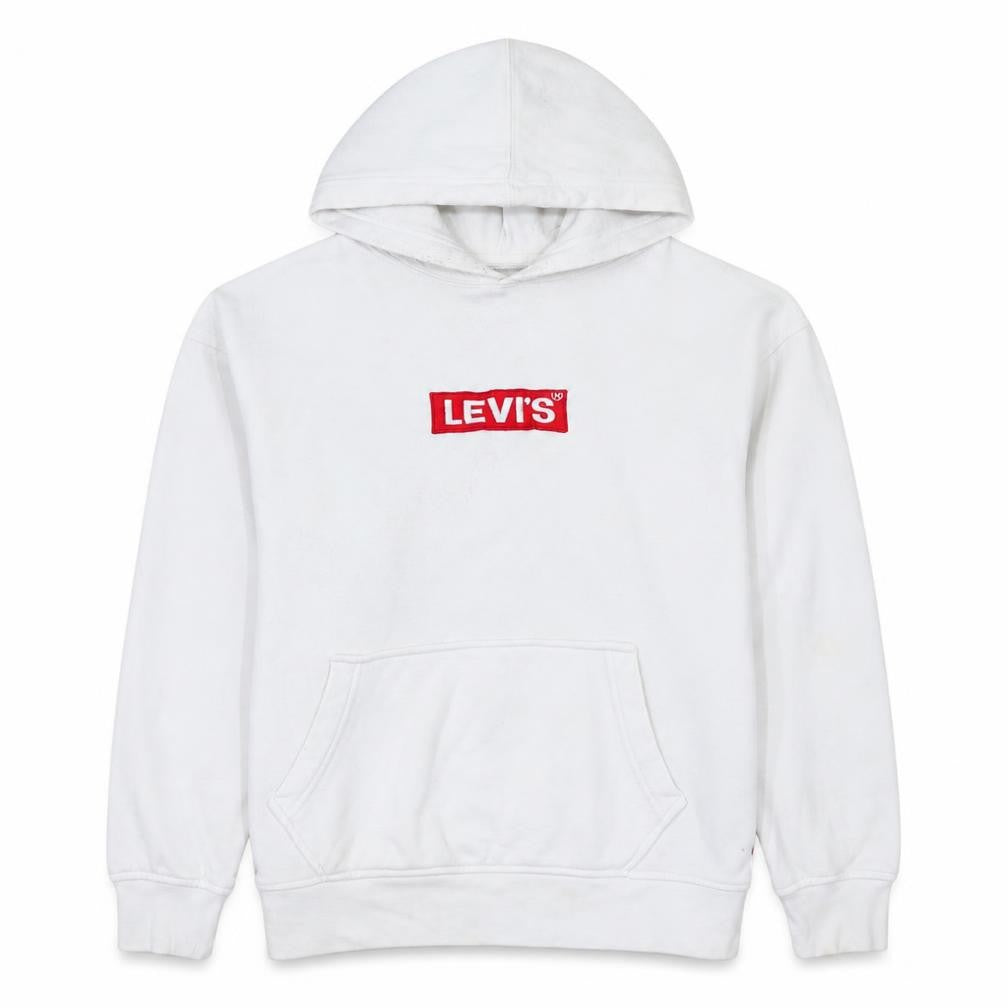 Levi's Men's White Relaxed Fit Pullover Hoodie Size S