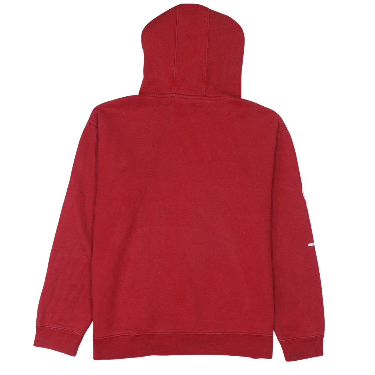 Champion Men's Red Pullover Hoodie Medium Logo Sleeve Fleece