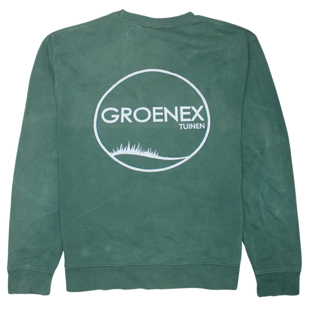 Russell Men’s Green Crew Neck Pullover Sweatshirt L Embroidered Logo