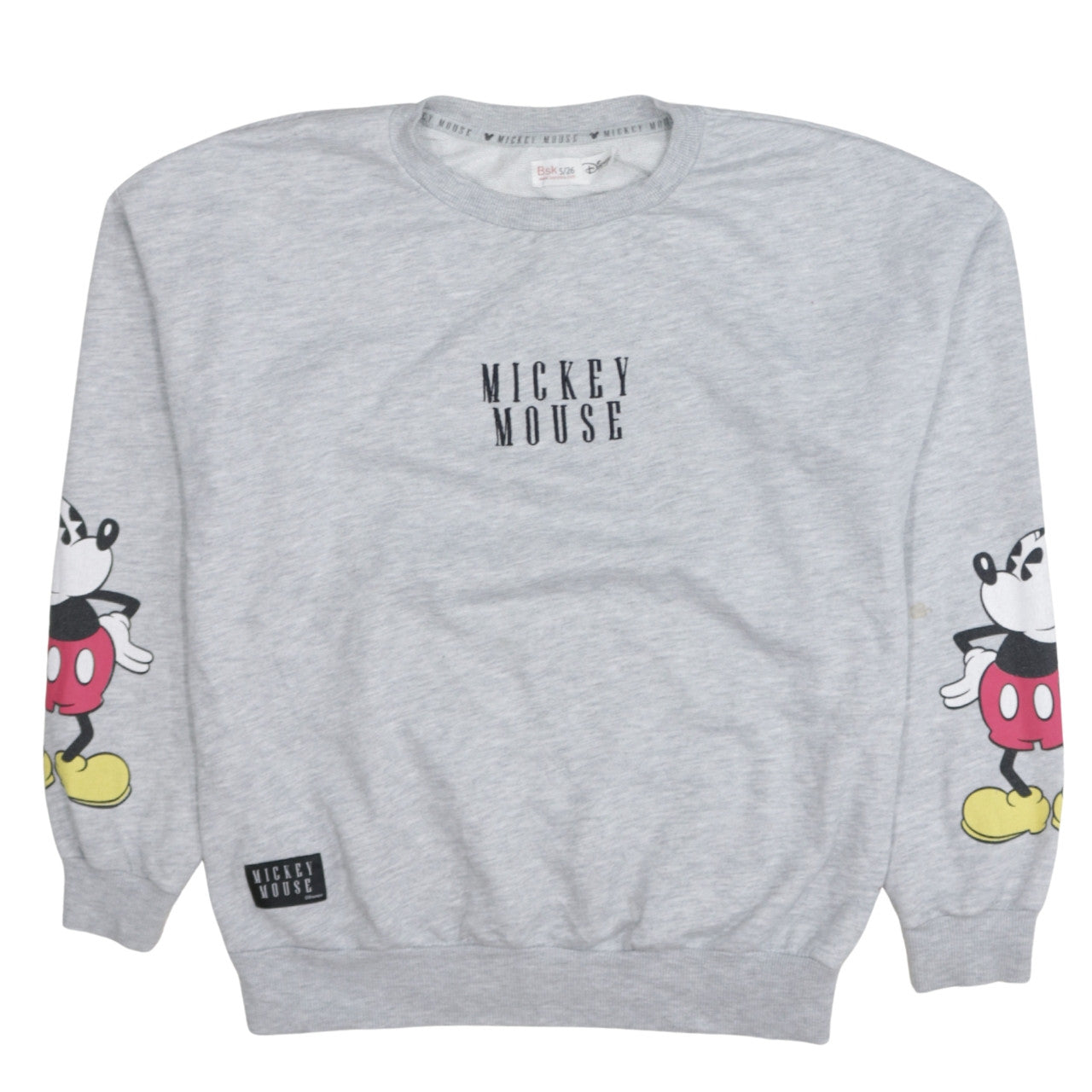 Bershka Disney Womens Grey Mickey Mouse Sweatshirt Size S