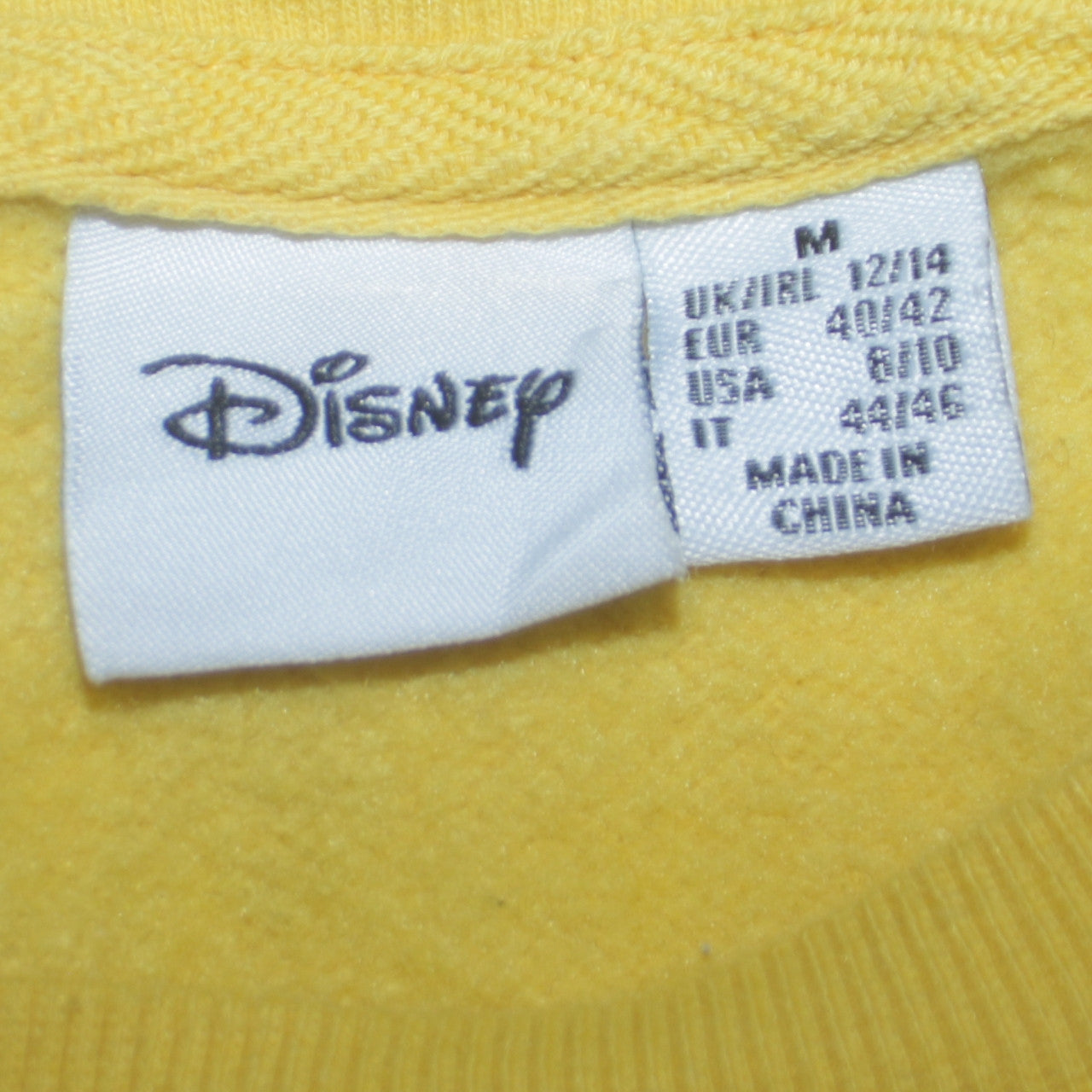 Disney Winnie the Pooh Yellow Sweatshirt Primark Women M 12/14