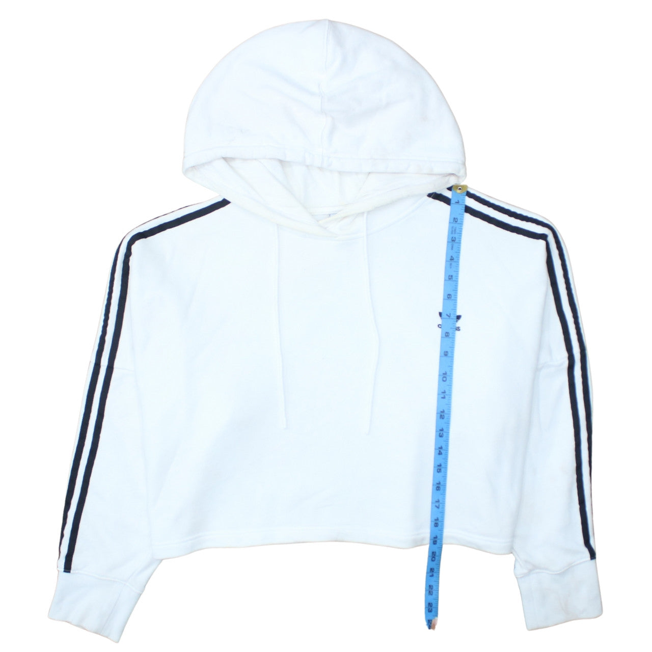 Adidas Women White Hooded Pullover Hoodie Size 18 Cotton Blend