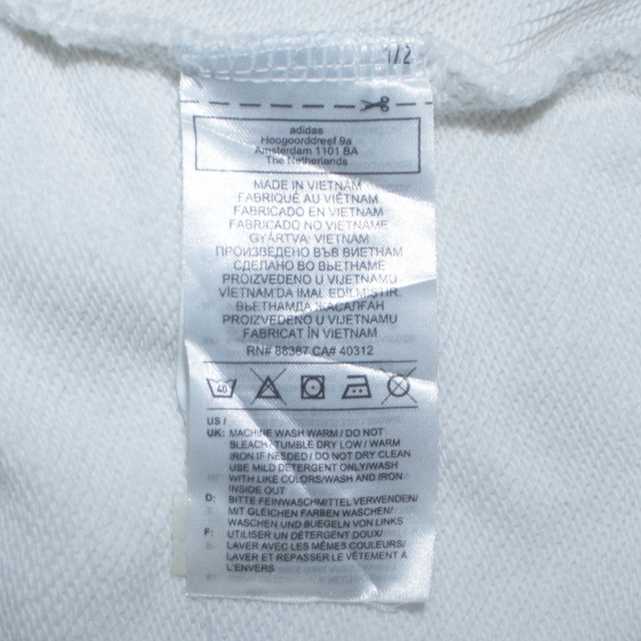 Adidas Women White Hooded Pullover Hoodie Size 18 Cotton Blend