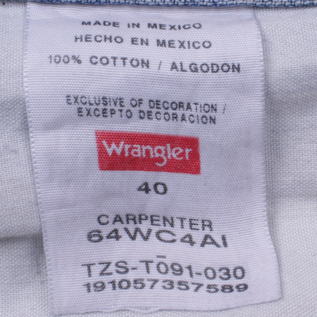 Wrangler Men's Blue Cargo Denim Carpenter Shorts Size 40