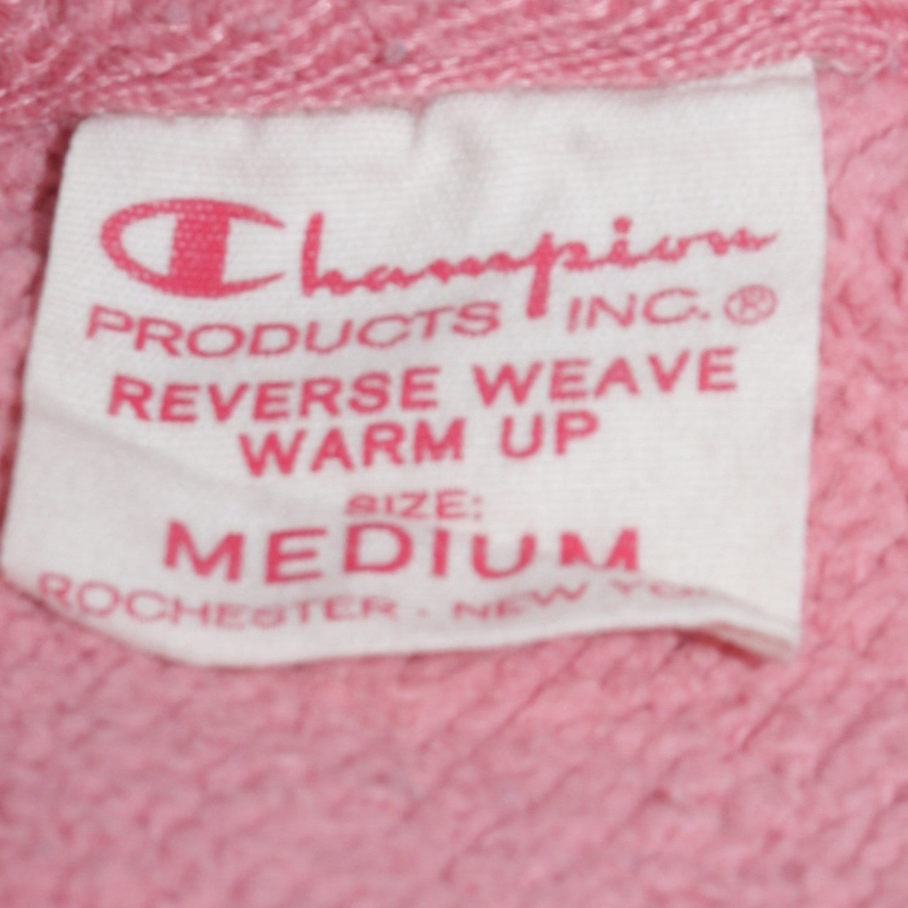 Champion Men's Pink Reverse Weave Pullover Hoodie Medium