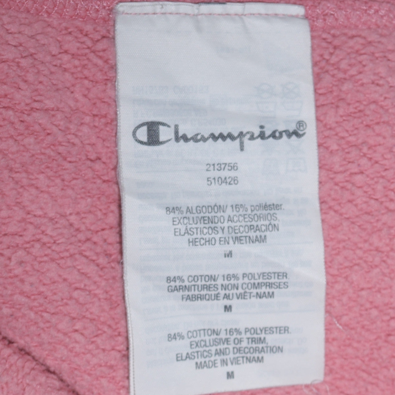 Champion Men's Pink Reverse Weave Pullover Hoodie Medium
