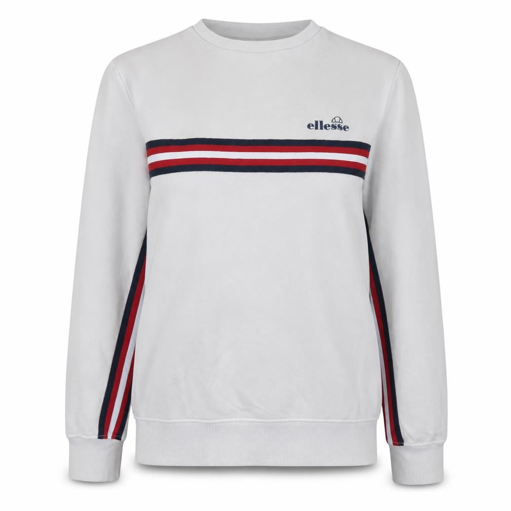 Ellesse Womens White UK 12 Pullover Sweatshirt Long Sleeve Cotton Blend
