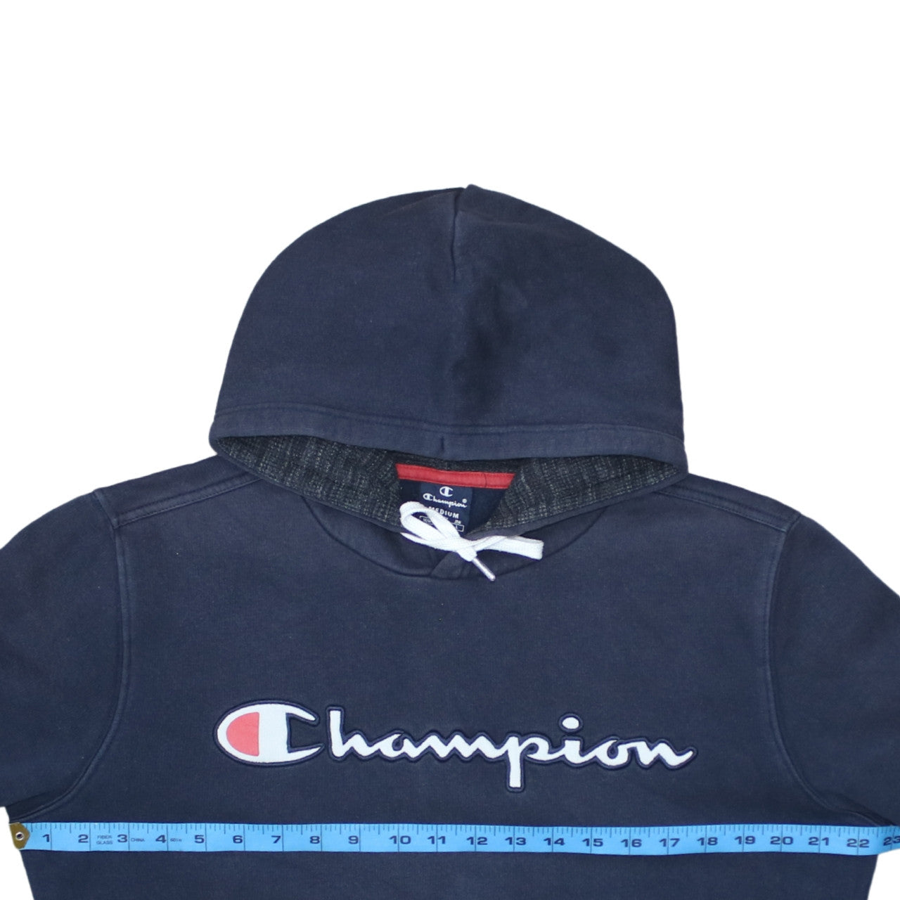 Champion Men’s Blue Pullover Hoodie Medium Logo Fleece Sweatshirt