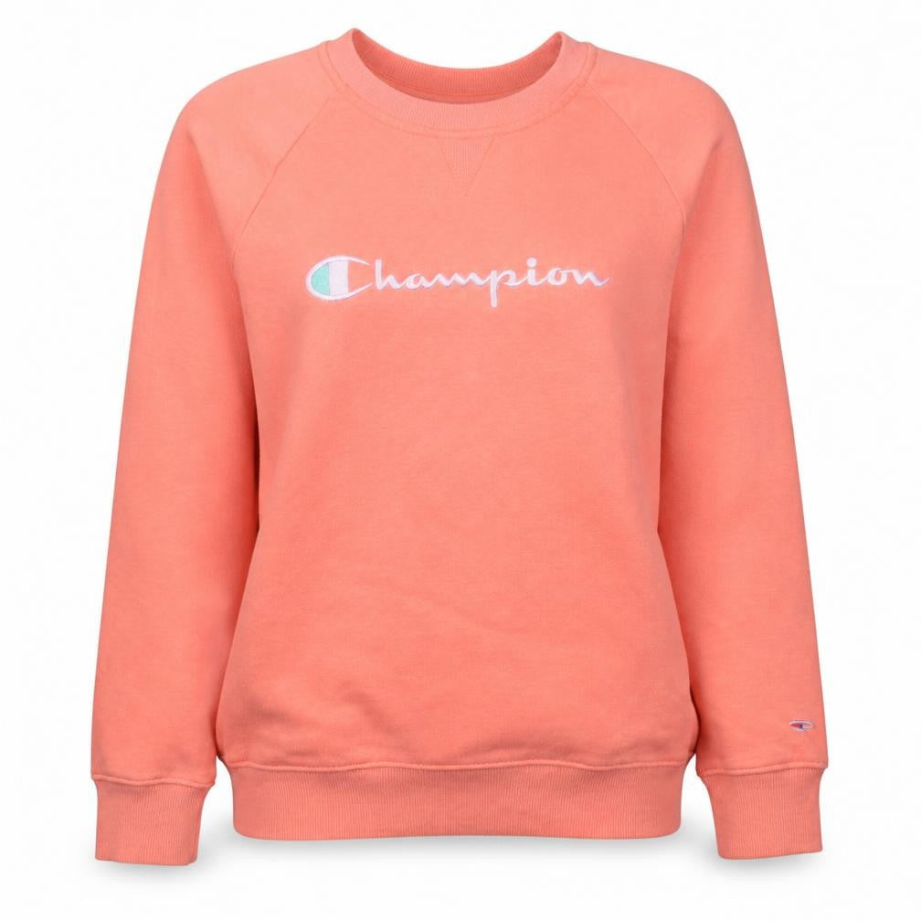 Champion Girls Pink XL Pullover Crew Neck Fleece Sweatshirt Logo Jumper