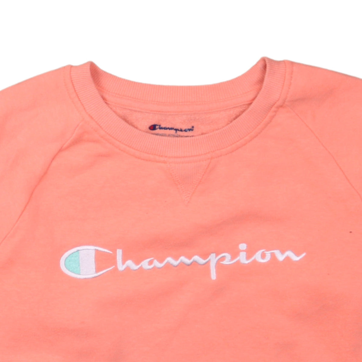 Champion Girls Pink XL Pullover Crew Neck Fleece Sweatshirt Logo Jumper
