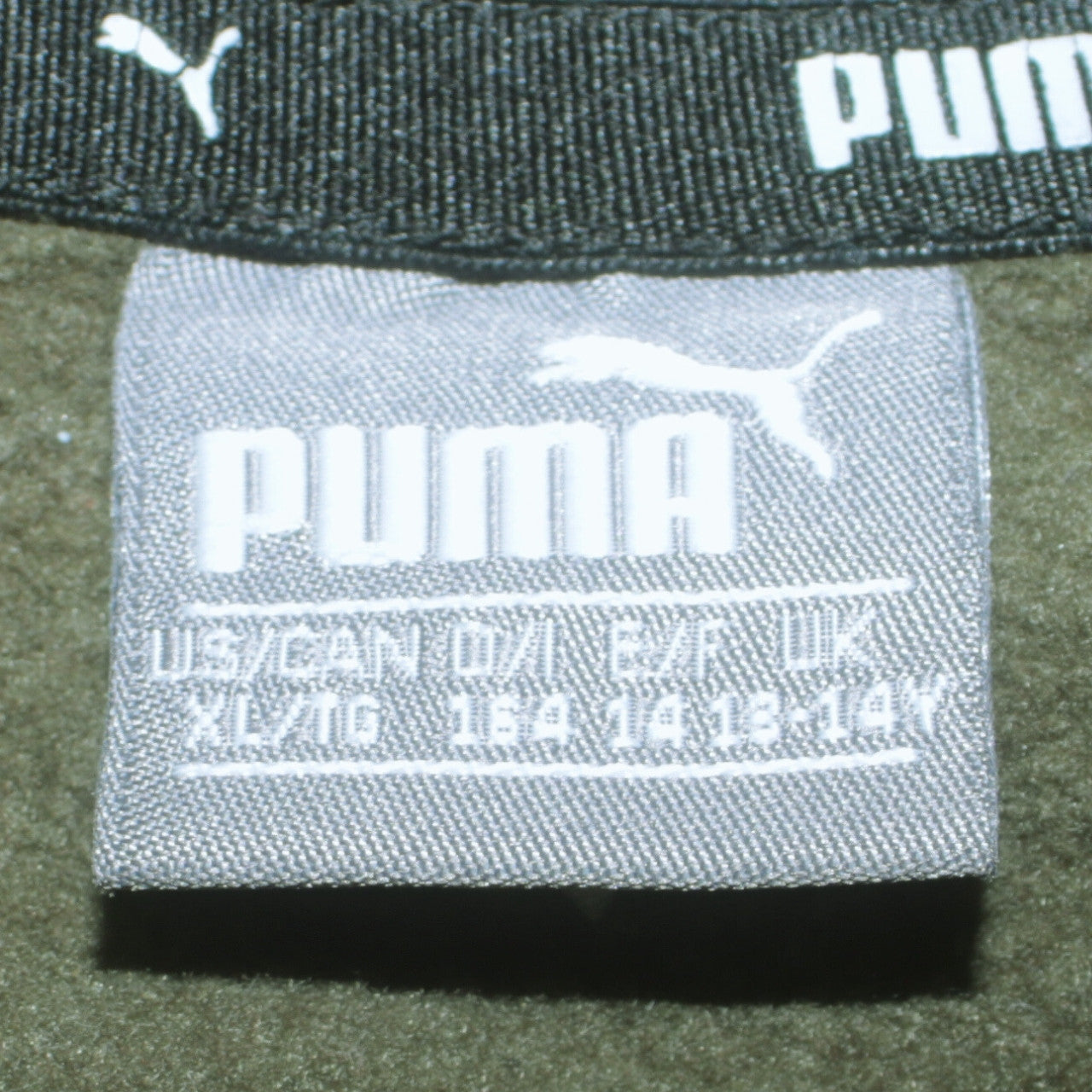 Puma Boys Green Logo Sweatshirt XL 13-14 Years Crew Neck Pullover